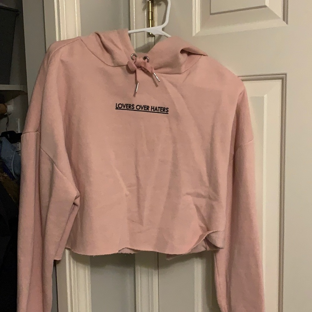 Pink cropped hoodie